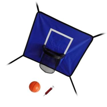 Imagem de Deevoka Mini argola de basquete para trampolim, com moldura de basquete de gabinetes, Azul