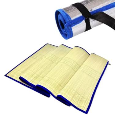 Imagem de Esteira de Praia Canga de Palha Verão Pé na Areia Piquenique Camping Natural Tapete Dobrável(Térmico (170cm x 60cm))