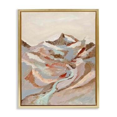 Imagem de Stupell Industries Tons de terra paisagem flutuador dourado tela emoldurada arte design de parede por Nikita Jariwala, 17 x 21