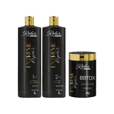 Imagem de Kit Progressiva + Botox Extreme Repair Rofer 3x1L - Rofer Profissional