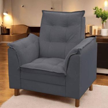 Imagem de Poltrona Isa Escritório Consultório Recepção Suede Cinza - Mabe Magazine