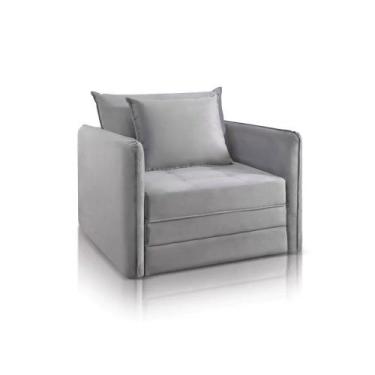 Imagem de Sofá Cama Noronha Solteiro Dobrável com Colchão 1.08m Almofadas Soltas