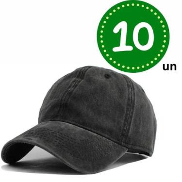 Imagem de Kit 10 Bonés Sarja de Beisebol Liso Aba Curva Esportivo Unissex Para C