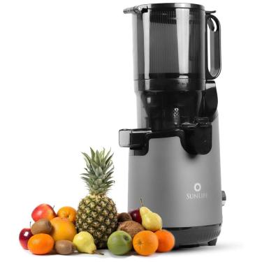 Imagem de Centrifuga de Frutas de Mastigação Lenta com Calha Grande de 130mm, Fácil de Limpar e Sem BPA, 220V 200W, Sunlife, Cinza