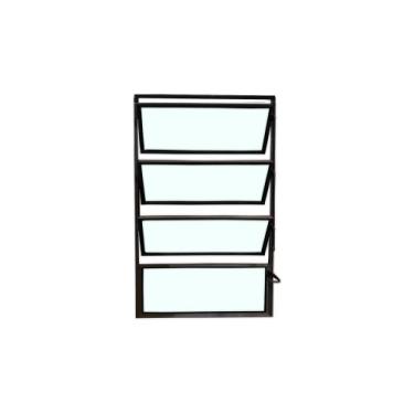 Imagem de Vitro Basculante 80x60 Alumínio Preto Vidro Liso Lumineziri