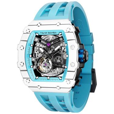 Imagem de Relógio Masculino Analógico Automático Mecânico a Prova dÁgua 50M com Pulseira de Silic...