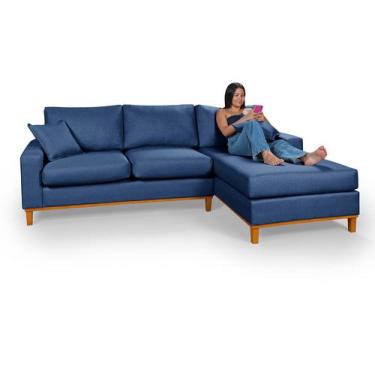 Imagem de Sofá Amsterdã Living Com Chaise Lado Esquerdo Em Linho - Essencial Est