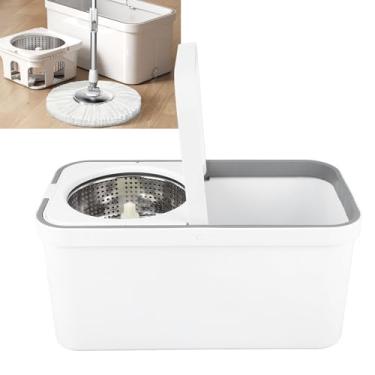 Imagem de de Limpeza de Piso de Mop Spin Mop, Esfregaz de Microfibra Eficiente de 360 ​​graus, Alça de Balde de Aço Inoxidável Seco Rápido, Suave Em Madeira, Ladrilho, Laminado, Com Alça