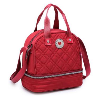 Imagem de Bolsa Frasqueira Lancheira Feminina 2 Alça Kika Style, Vermelho