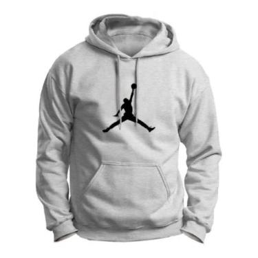 Imagem de Moleton Capuz Estampado Com Bolso Canguru Flanelado a - MF, Cinza, GG