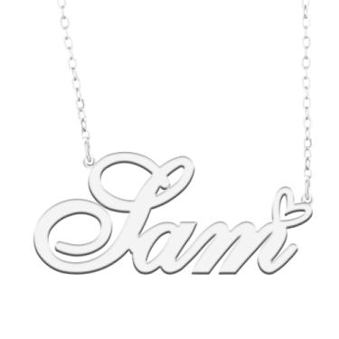 Imagem de A168A Colar de nome personalizado personalizado personalizado colar de nome banhado para mãe filha amizade feminino dia dos namorados aniversário de Natal ano novo, Metal, Sem pedras preciosas