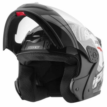 Imagem de Capacete Moto Mixs Gladiator RPM Articulado Escamoteável Robocop Brilhante Cinza 60