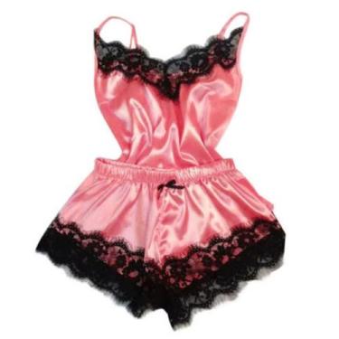 Imagem de Pijama sensual cetim e renda - Conjunto 2 peças, feminino - Master