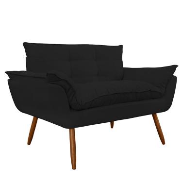 Imagem de Namoradeira Poltrona Sofá decorativa 02 Lugares Opalla Pés Palito Preto - ds Estofados