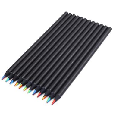 Imagem de TOPFROP 12 lápis de cor arco-íris, lápis de colorir 7 cores em 1 para crianças, livros de colorir, álbum de recortes