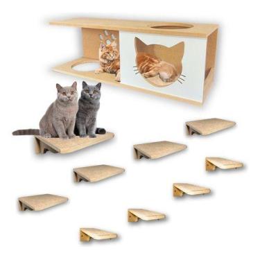 Imagem de Playground Gatos 10pçs Montado MDF 15mm Parafusado Super Resistente - 
