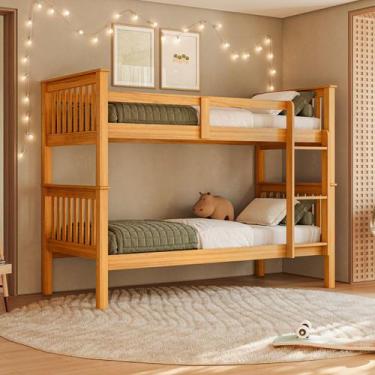 Imagem de Cama Beliche Solteiro Dupla Suspensa Madeira Woodstore Mel, Mel