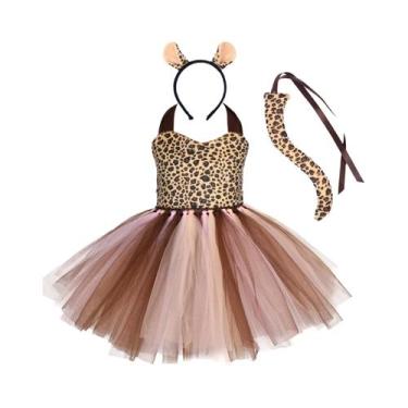 Imagem de Traje de Halloween Infantil Cosplay Animal - Girafa, Vaca, Tigre, Leop