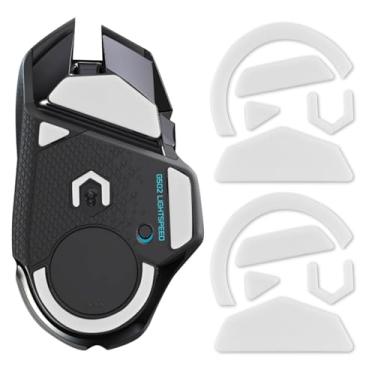 Imagem de Yenblow Pacote com 2 adesivos deslizantes para pés de mouse G502, tapete de patins de vidro macio resistente ao desgaste compatível com substituição de pés de mouse sem fio Logitech (patins de mouse