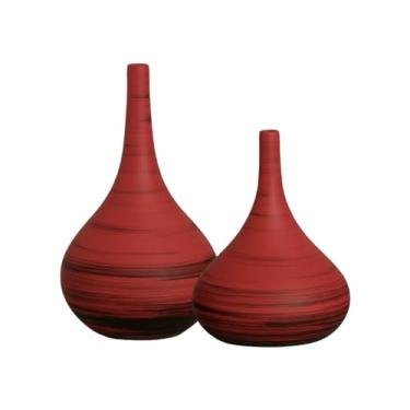 Imagem de Vasos Decorativos de Cerâmica para Dupla Jasmim Vermelho Vulcano