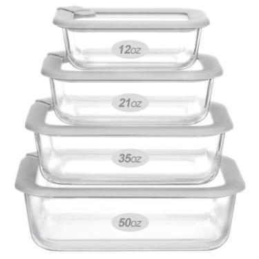 Imagem de Recipientes de vidro para alimentos EcoEvo Grey-J4R, conjunto de 4