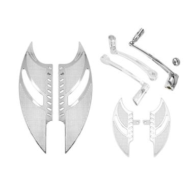 Imagem de CARGLETRUE Kit De Alavanca Freio Dianteiro E Traseiro Com Lâminas Para Assoalho, Alavancas Câmbio Compatíveis Harley Touring Electra Glide Road King Street 2008-2013 Cromadas