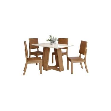 Imagem de Mesa Jantar Lins 120 4 Cadeiras Milla Corano - Henn