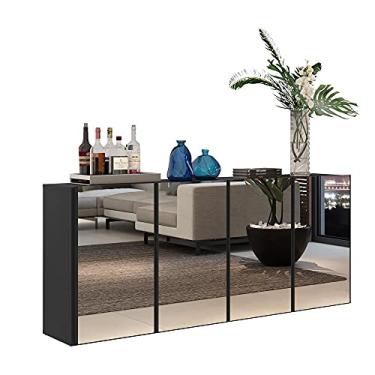 Imagem de Aparador Buffet Suspenso com Espelho Multimóveis Vegas com 4 Portas Fg3596 Preto