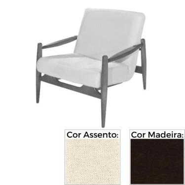 Imagem de Poltrona MH-3710 Herval Madeira Imbuia Assento Estofado Bege A7