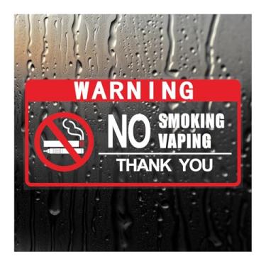 Imagem de HMDZMR Adesivos de proibição de fumo, 5 × 10 cm, sinais de não vaping, placa de não fumar para veículos, carro, negócios, casa (8)