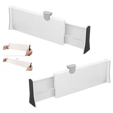 Imagem de Organizador Separador de Gaveta Armario Ajustavel Divisor Retratil Estante Comoda Roupa Livro Talheres Multiuso Discreto