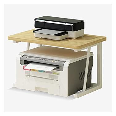 Imagem de FTOQWZXV Suporte de impressora, suporte de mesa, organizador de suporte de impressora de mesa, prateleira multiuso para escritório para máquina de fax, scanner, prateleira de impressora de arquivos