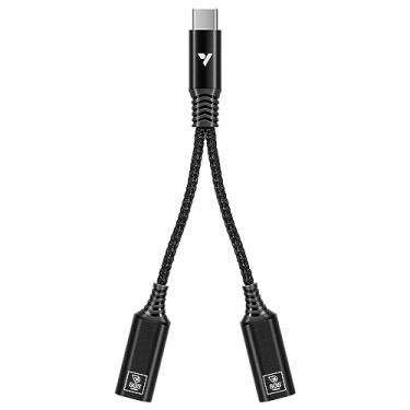 Imagem de VIVOSUN Divisor USB-C com 1 macho para 2 fêmeas, divisor tipo C 2 em 1, dongle adaptador de corrente em margarida para controlador GrowHub E42A