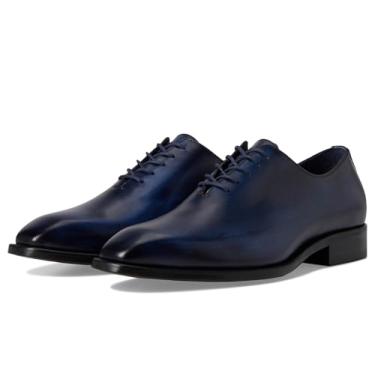 Imagem de Johnston & Murphy Larson Sapato Oxford masculino bico liso, Couro de bezerro italiano marinho, 39