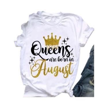 Imagem de Camiseta Feminina Golden Crown Queen - Estampa Gráfica - Presente de A