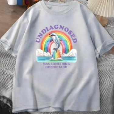 Imagem de Camiseta Feminina Vintage Manga Curta - Estilo Verão, BR-G4, Bj3442, C