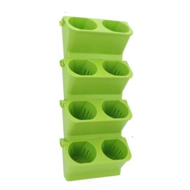 Imagem de Suporte De Plantas Para Parede | Vaso de Flores Empilhável,Conjunto de 4 Vasos Dupla Camada para Bonsai e Plantas em Sala de Estar, Varanda, Jardim, Quintal, Jardinagem e Cultivo