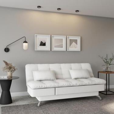 Imagem de Sofá-Cama Casal 3 Lugares Annanda material sintético Branco - Mobly