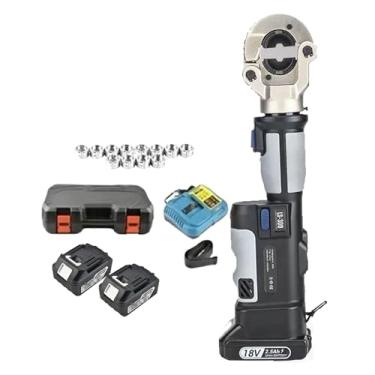 Imagem de CNAOHGHN Alicate HidráUlico EléTrico Com Visor Digital Oled, Cortador De Cabos HidráUlico A Bateria, Com Duas Baterias, 11 Pares De Matrizes, Crimpagem De Terminais Para 16-300 Mm²