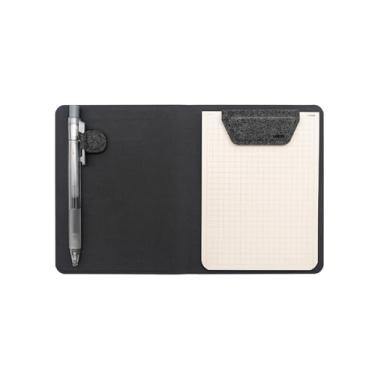 Imagem de LHiDS Organizador magnético de pasta de currículo de negócios, pasta A6 com prancheta, clipe de papel, bloco de escrita, suporte de cartão, fecho magnético para entrevistas, escola e mais, preto