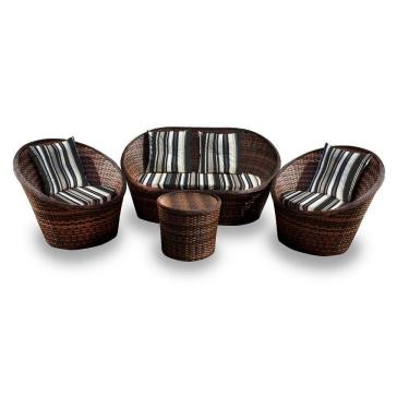 Imagem de Conjunto De 1 Sofá Bola + 2 Poltronas + 1 Mesa Centro Preto