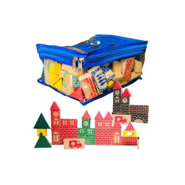 Imagem de Sacola Peças De Montar Em Madeira Futuro Engenheiro 100 Peça