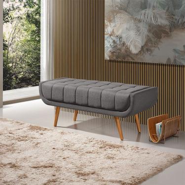 Imagem de Recamier França 1,30m Com Base Madeira Linho Sofatec Grafite