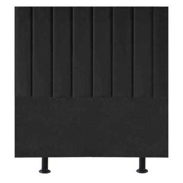 Imagem de Cabeceira Estofada Cama Box Solteiro 90 Cm Maisa Suede preto