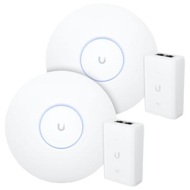 Imagem de 2 Roteadores Wifi 6 Access Point 5.3 Gbps + 2 Injetores Poe+ 2 U6 Pro Ubiquiti Com 2 Fontes 48v 30w