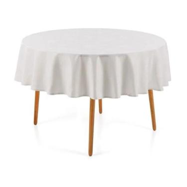 Imagem de Toalha De Mesa Redonda 4 Lugares Diametro 1,40 Oxford Poliester Branco