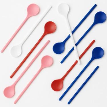 Imagem de Kit 2 Colheres Para Mexer Arroz Suco Liquidos Cabo Longo 29cm - Injete