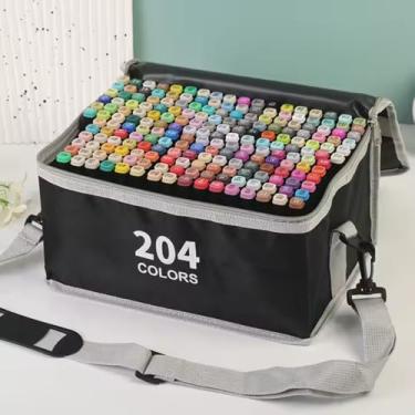 Imagem de Maleta com 204 Canetas Touch Ponta Dupla – Perfeita para Artistas, Designers e Estudantes, Caneta Profissional, Marcador Escolar, Caneta Para Desenho