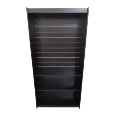 Imagem de Estante Canaletada 100% Mdf Preto - Suprema Móveis