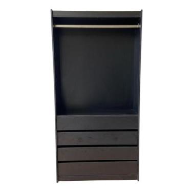 Imagem de Cabideiro Com Gaveta 100% Mdf Preto - Suprema Móveis